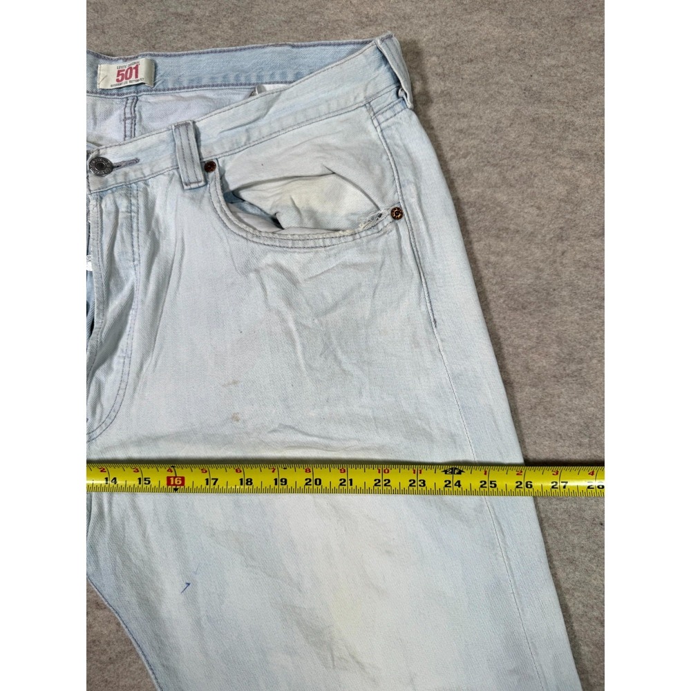 Vintage Levis 501 Original Jeans Men 38x34 Blue Denim Cotton Button Fly Straight - Picture 11 of 16